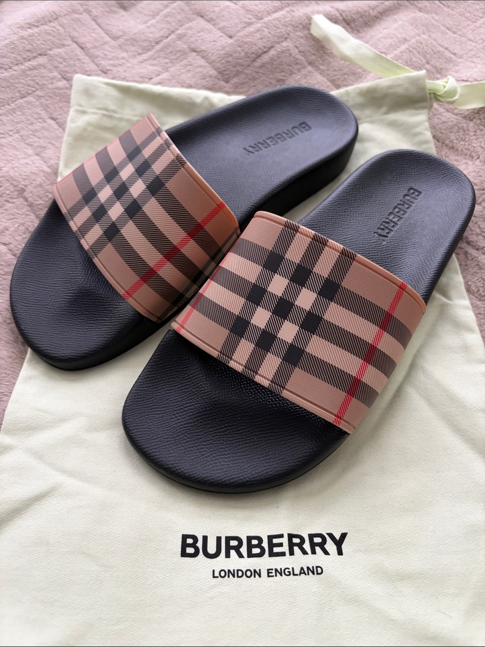 Burberry Furley Check Slide Sandals